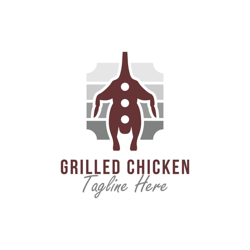 grilled chicken vector illustration logo