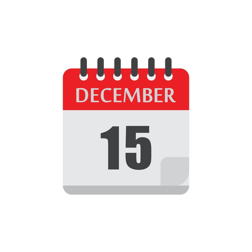 fecha del calendario de diciembre vector