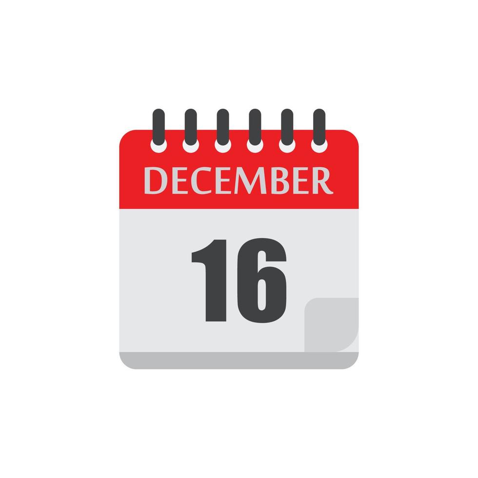 December calender date vector
