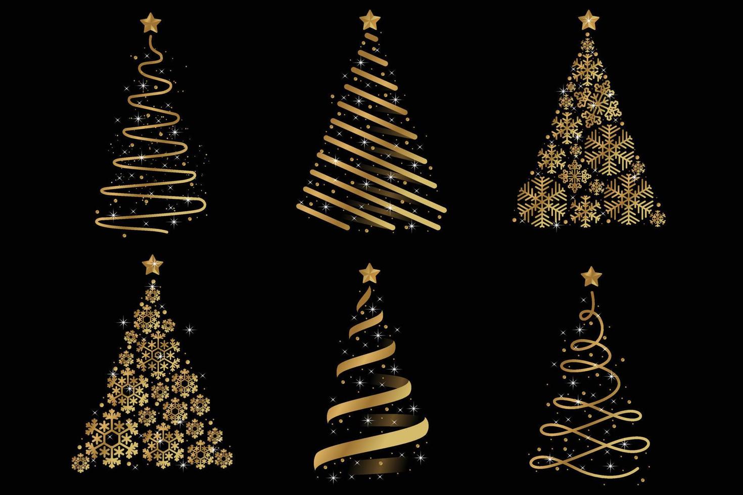 Hand drawn christmas tree collection vector