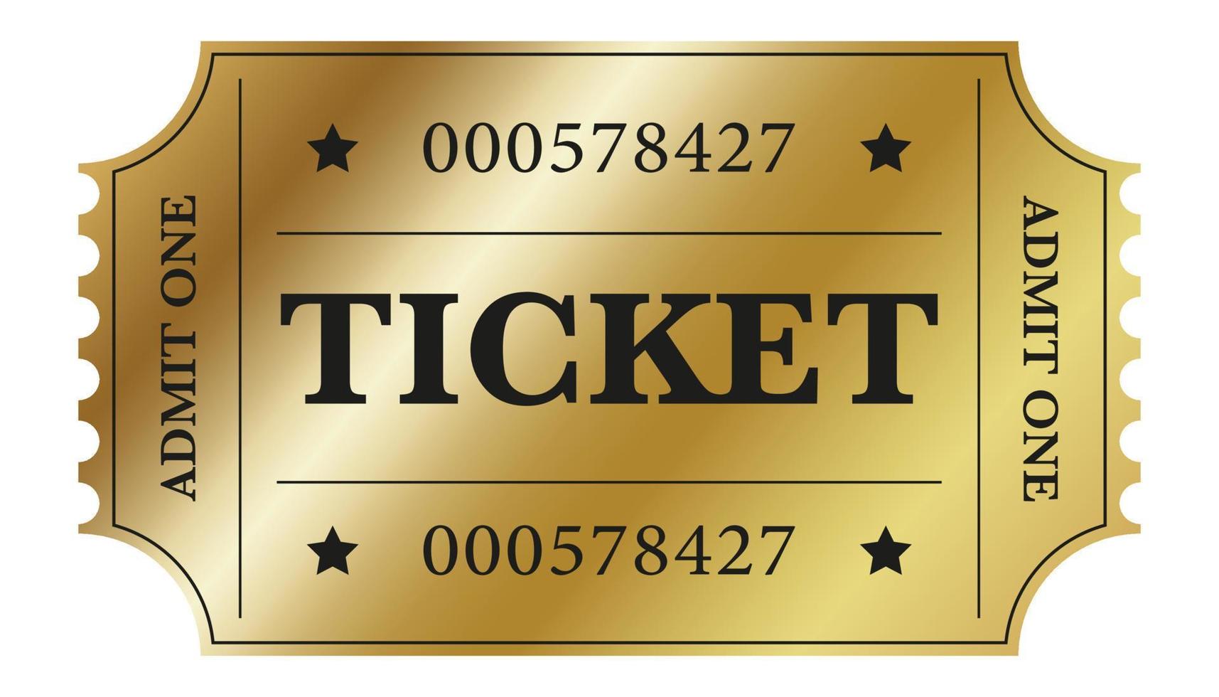 Gold ticket vector