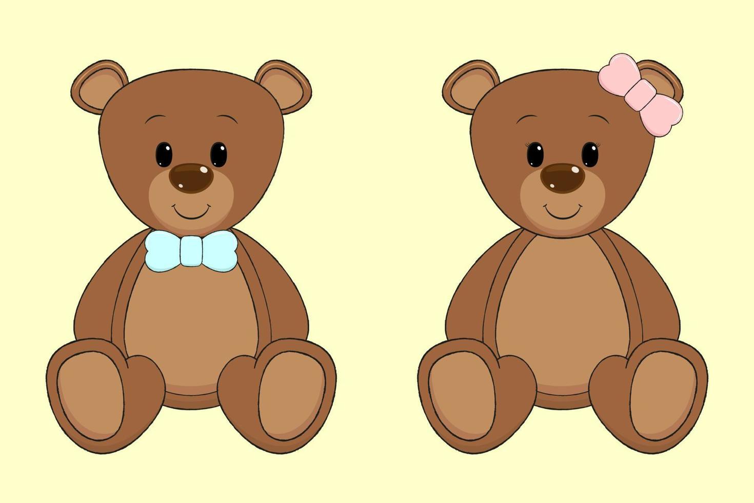 Cartoon teddy bears. vector