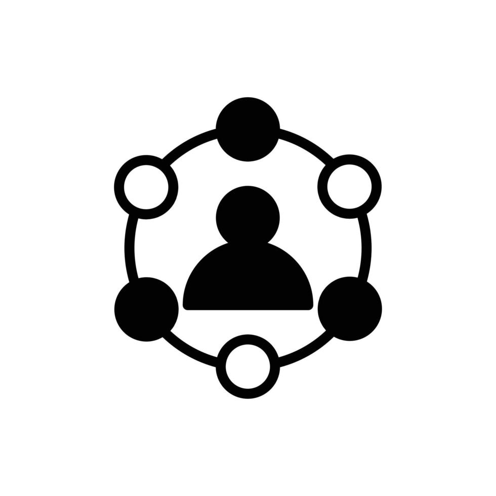 Vector of glyph icons related to business process, team work and human resource management. Mono line pictograms and infographics design element