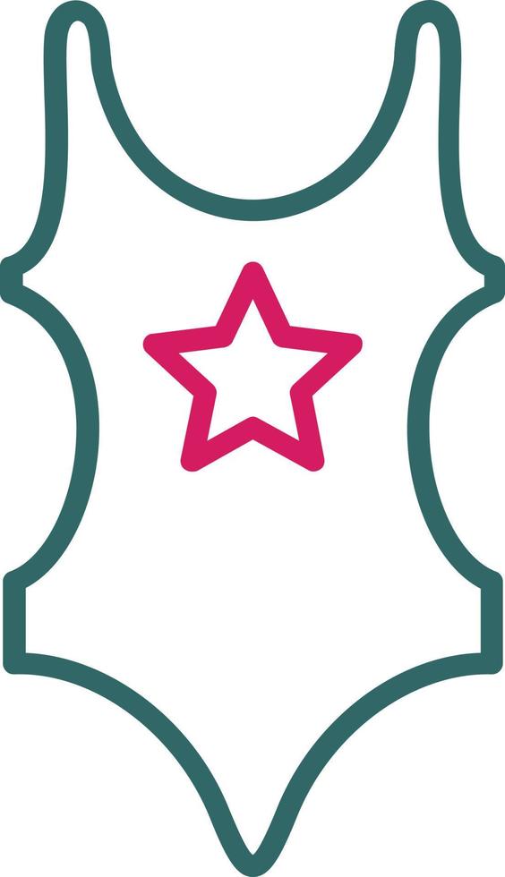 Swim Suit Line Two Color vector