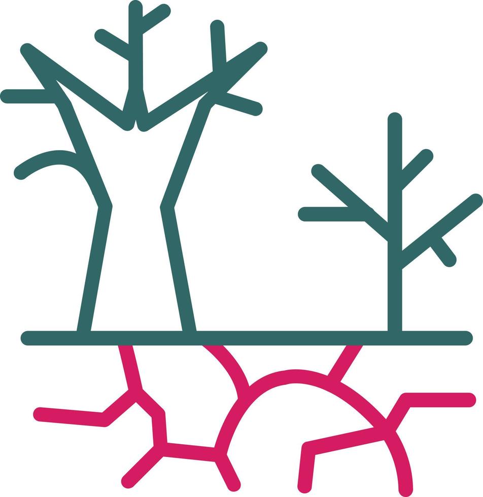 línea de desertificación de dos colores vector