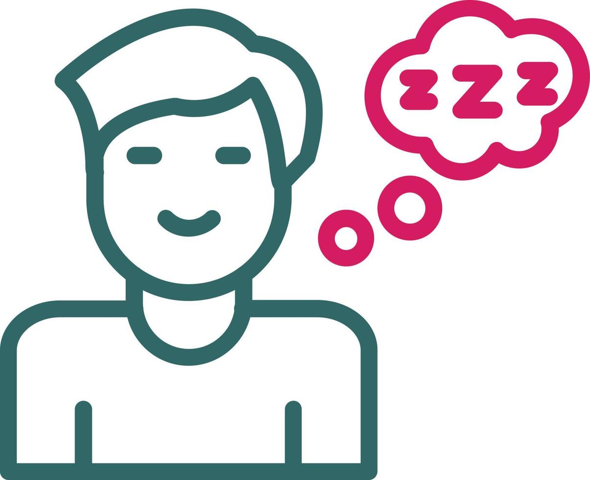Sleeping Line Two Color vector