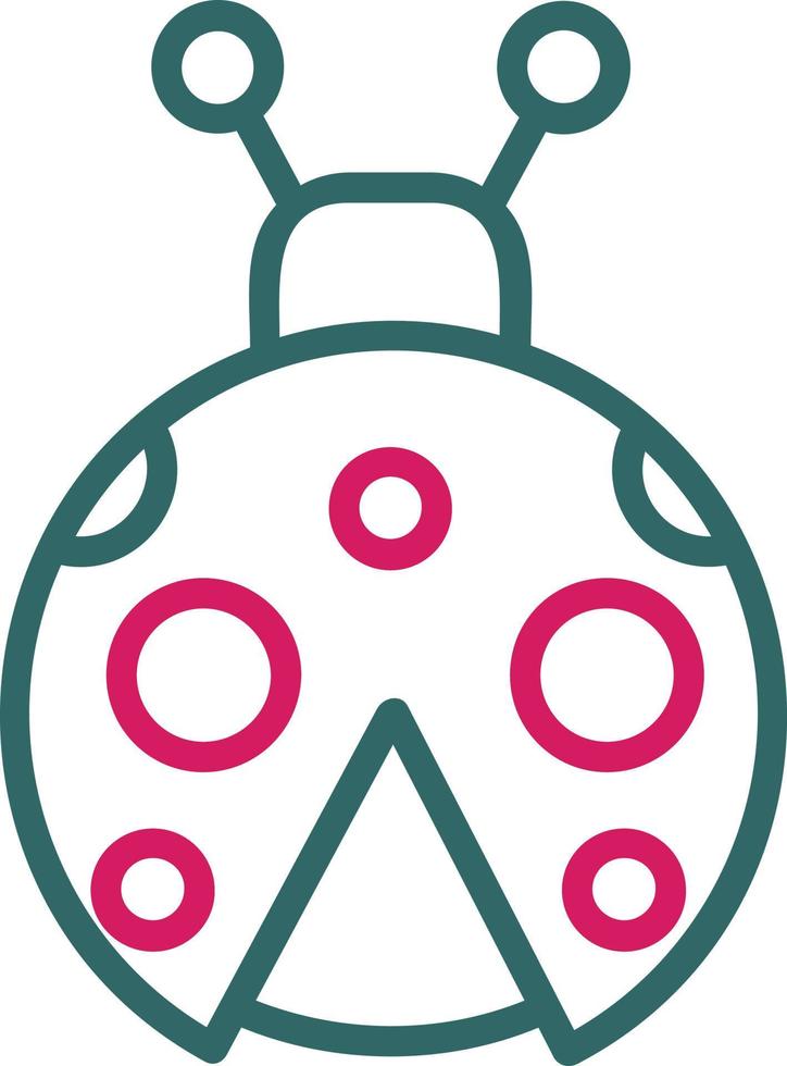 Ladybug Line Two Color vector