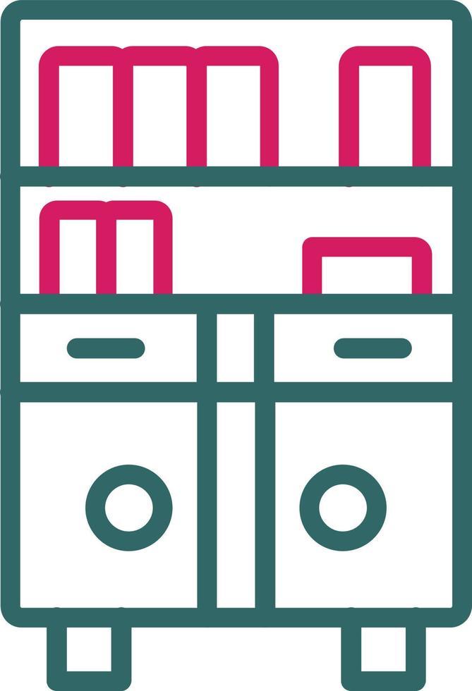 Bookshelf Line Two Color vector