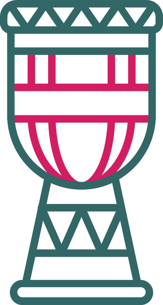 Djembe Line Two Color vector