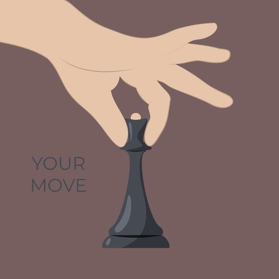 hand with chess queen vector