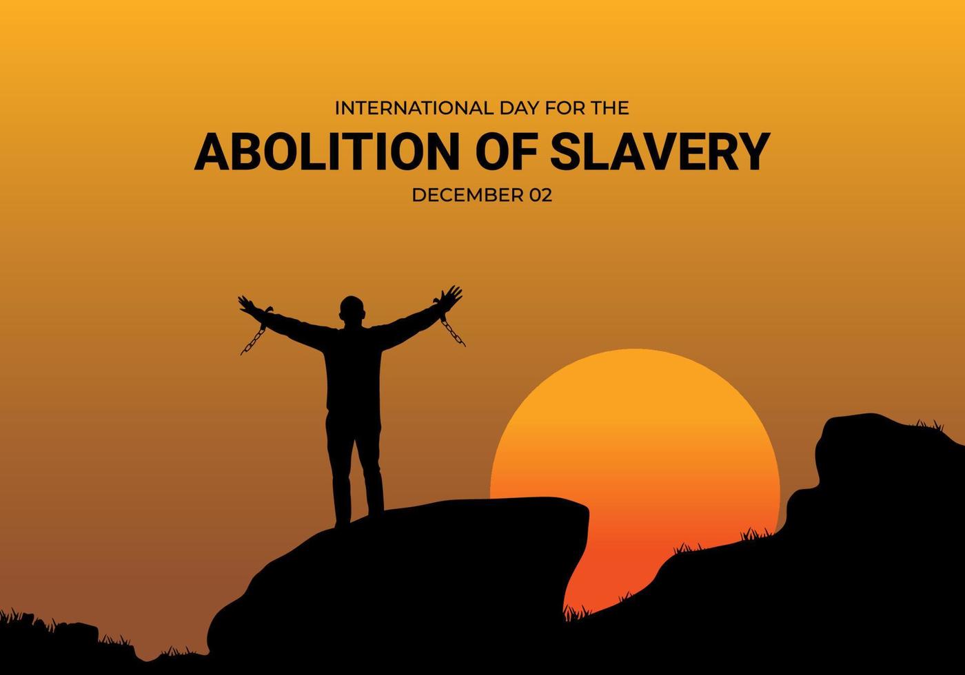 International day for the abolition of slavery celebrate on december 2 vector