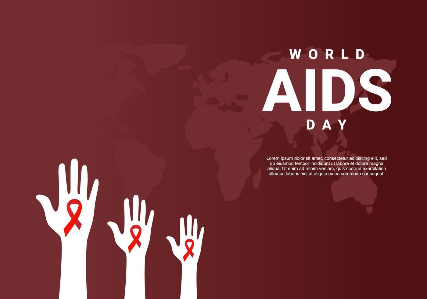 World aids day background celebrated on december 1st. vector