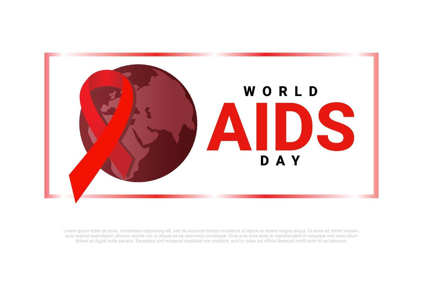 World aids day background celebrated on december 1st. vector