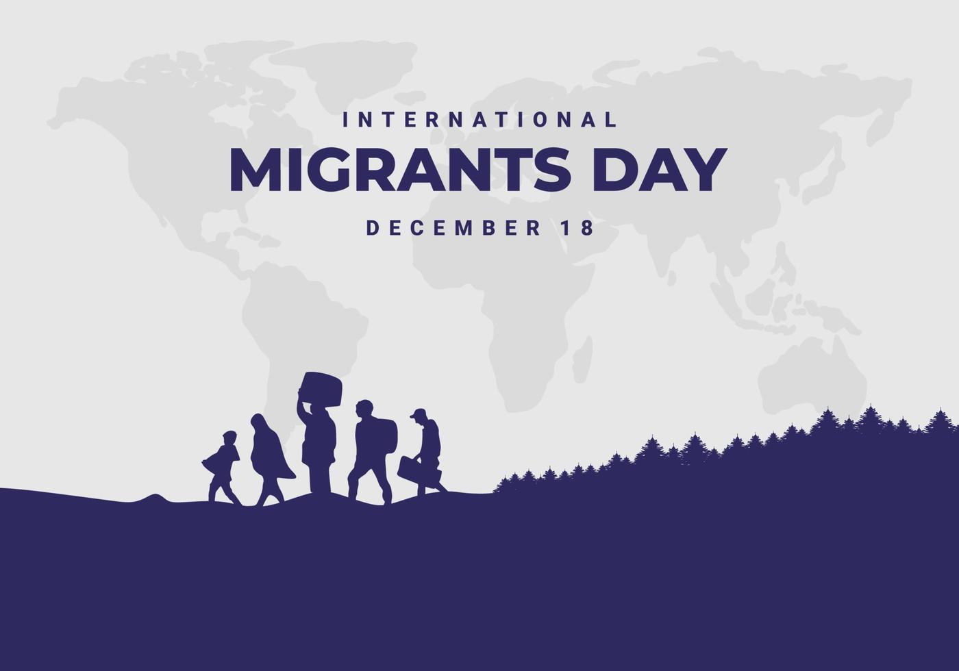 antecedentes del día internacional del migrante celebrado el 18 de diciembre. vector