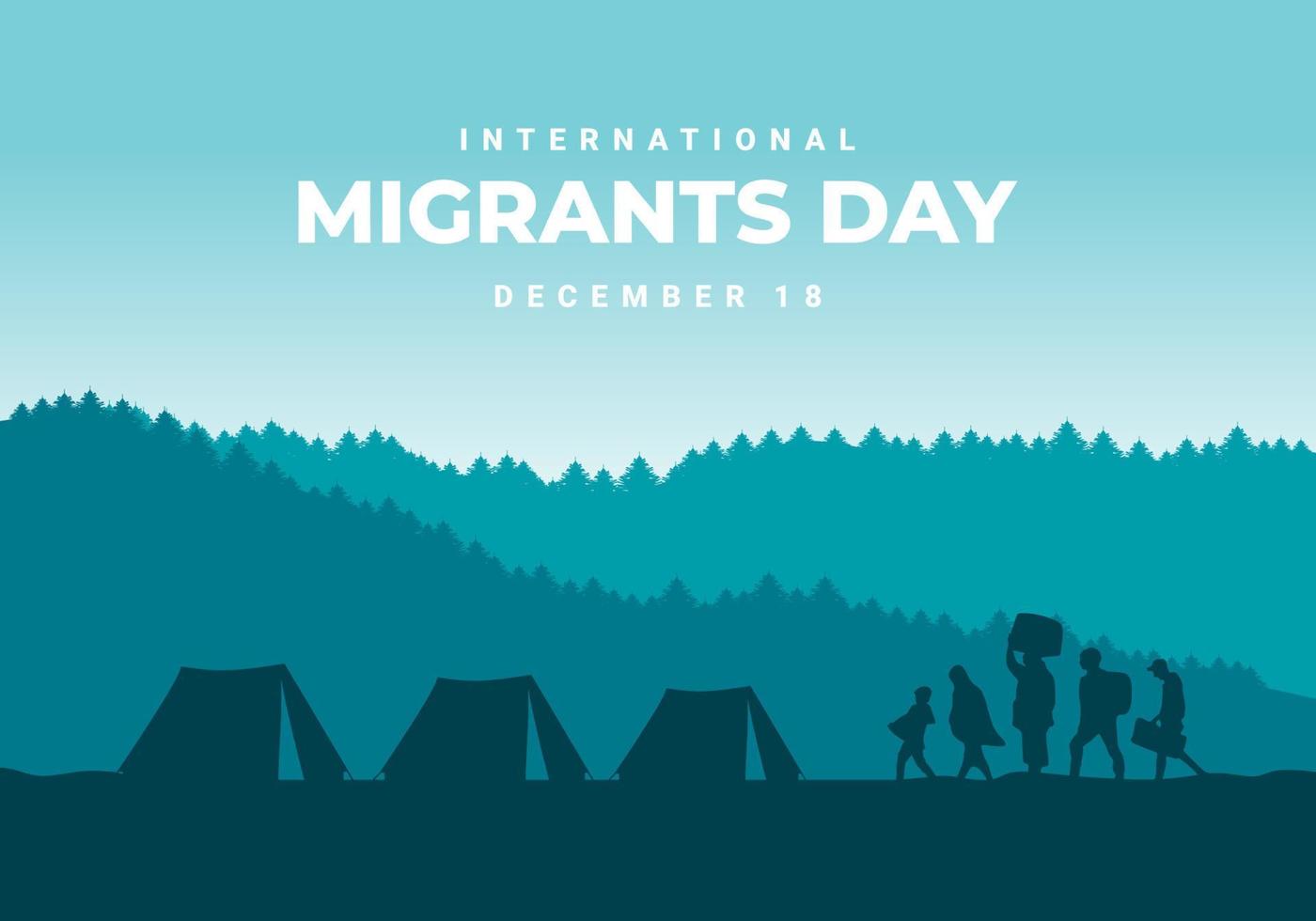 International migrants day background celebrated on december 18. vector