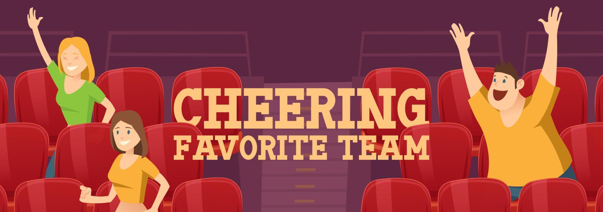 People cheering favorite team on stadium on match vector
