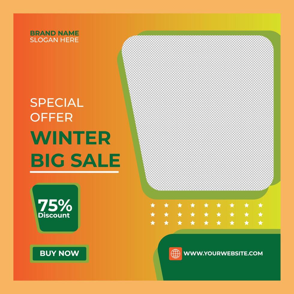 New collection winter big sale and social media post banner vector