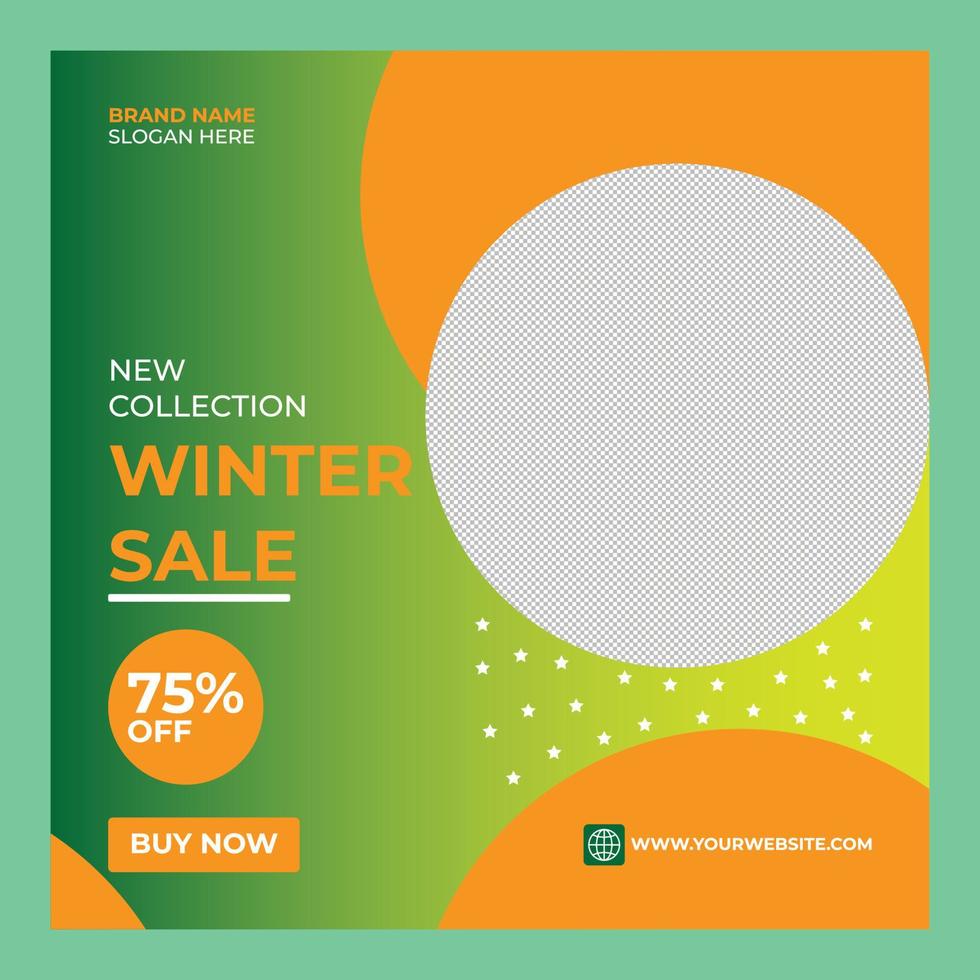 New collection winter big sale and social media post banner vector