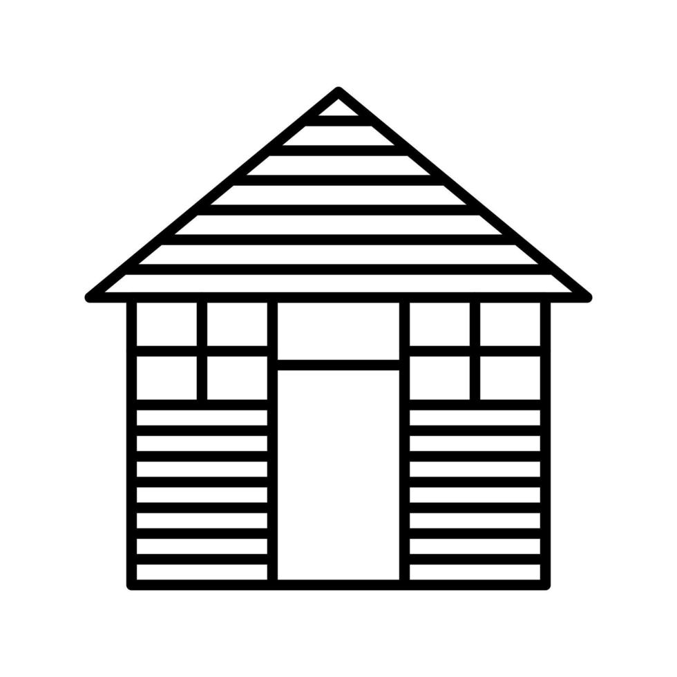 Wood Cabin Vector Icon