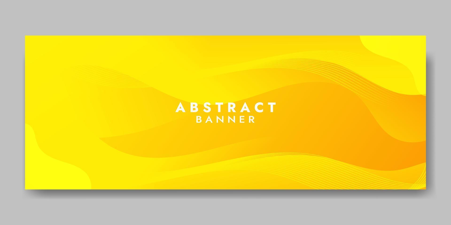 Abstract Yellow Fluid Wave Banner Template vector