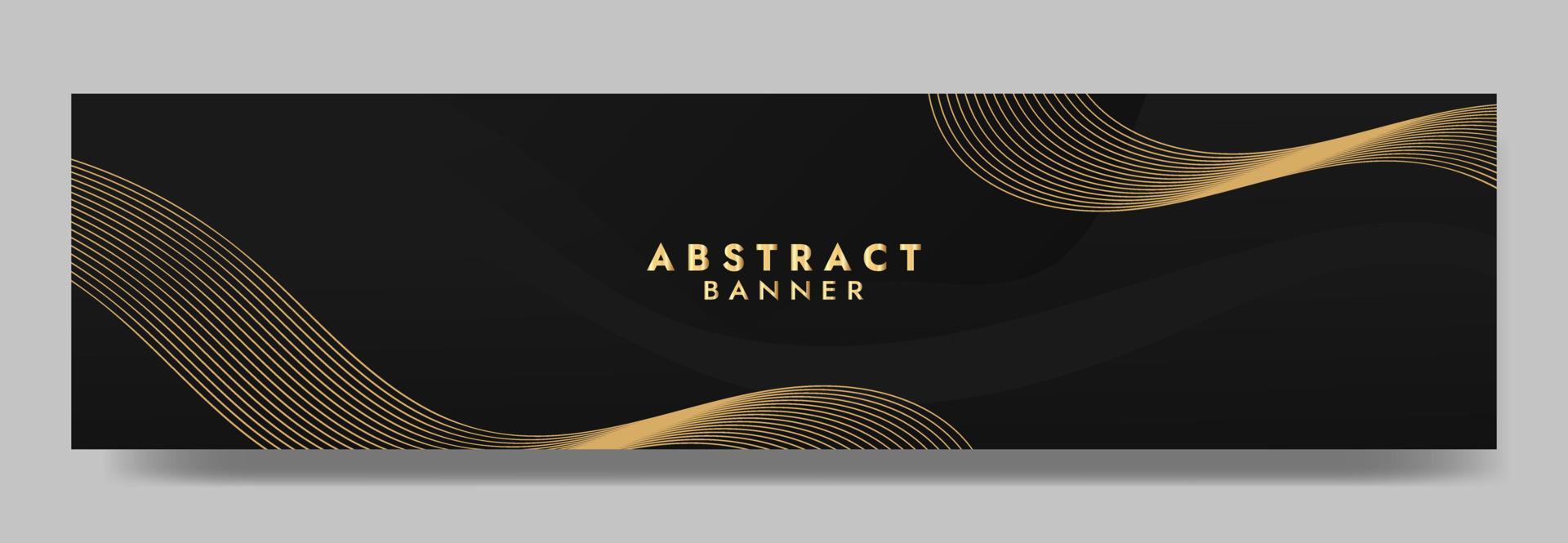 Abstract Black Luxury Fluid Wave Banner Template vector