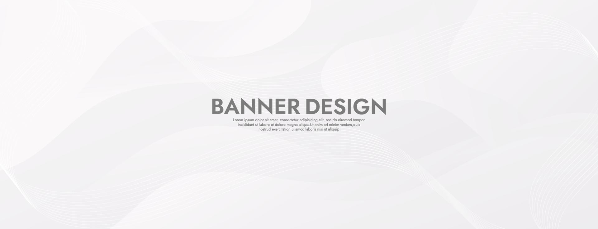 Abstract White Fluid Wave Banner Template vector