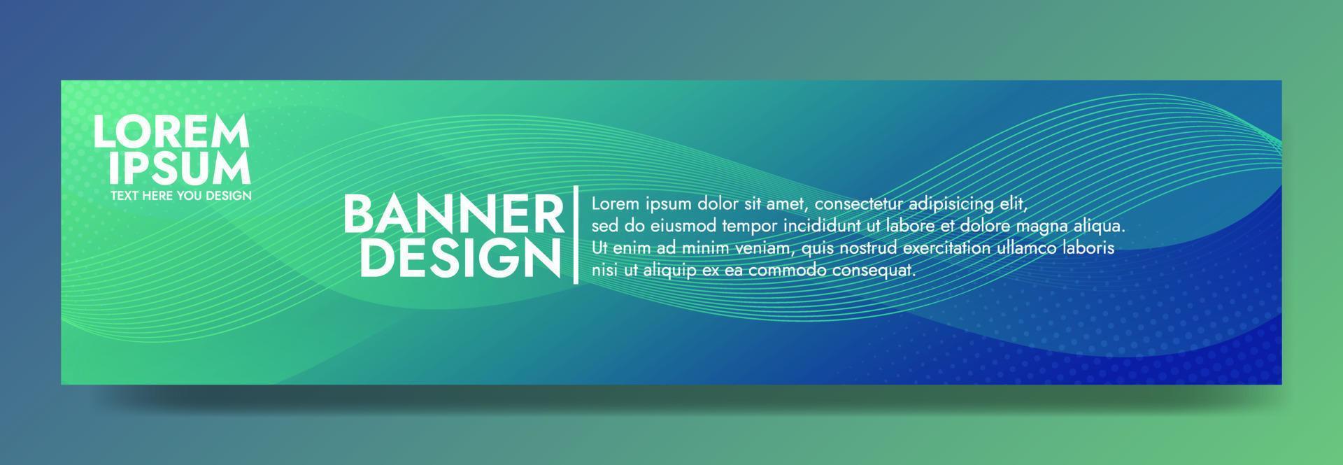 Abstract Green and Blue Fluid Wave Banner Template vector