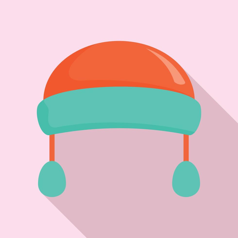 icono de sombreros de moda de invierno, estilo plano vector