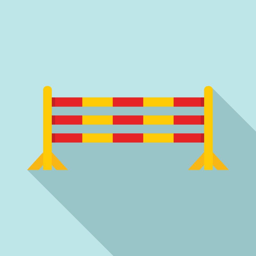 Horse jump obstacle icon, flat style vector