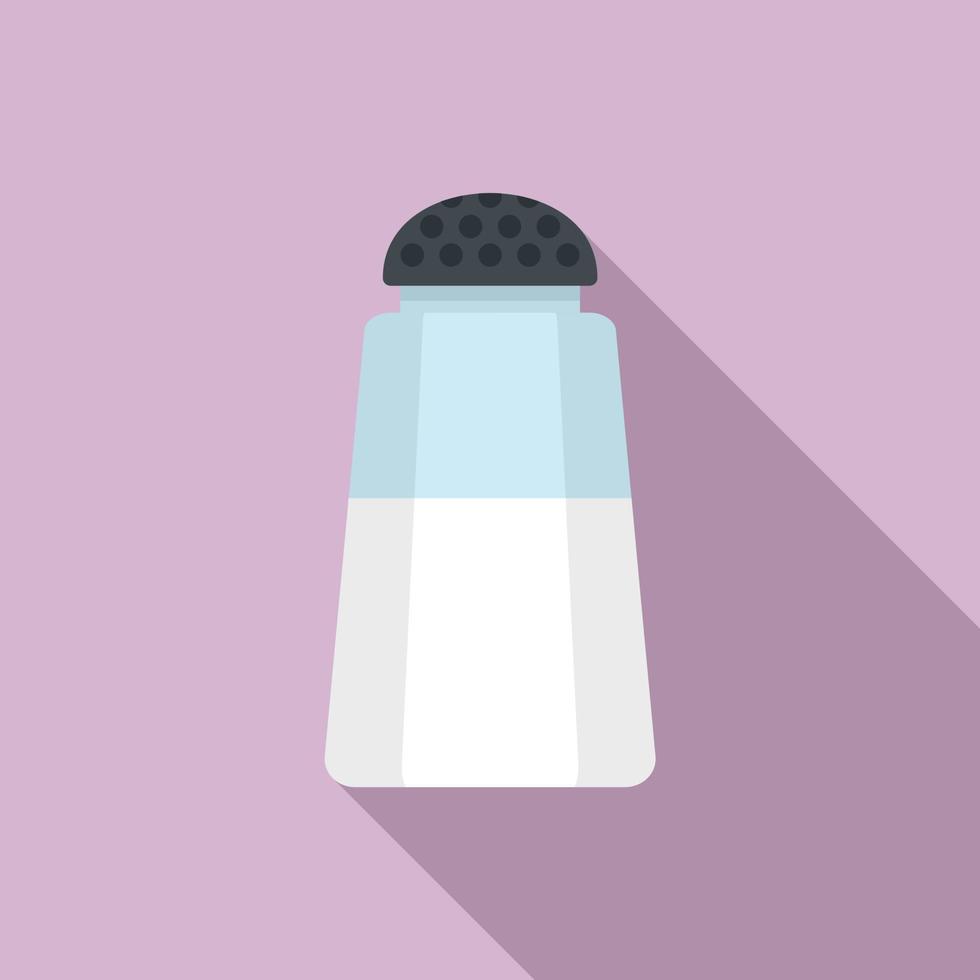 Kitchen salt bottle icon, flat style vector