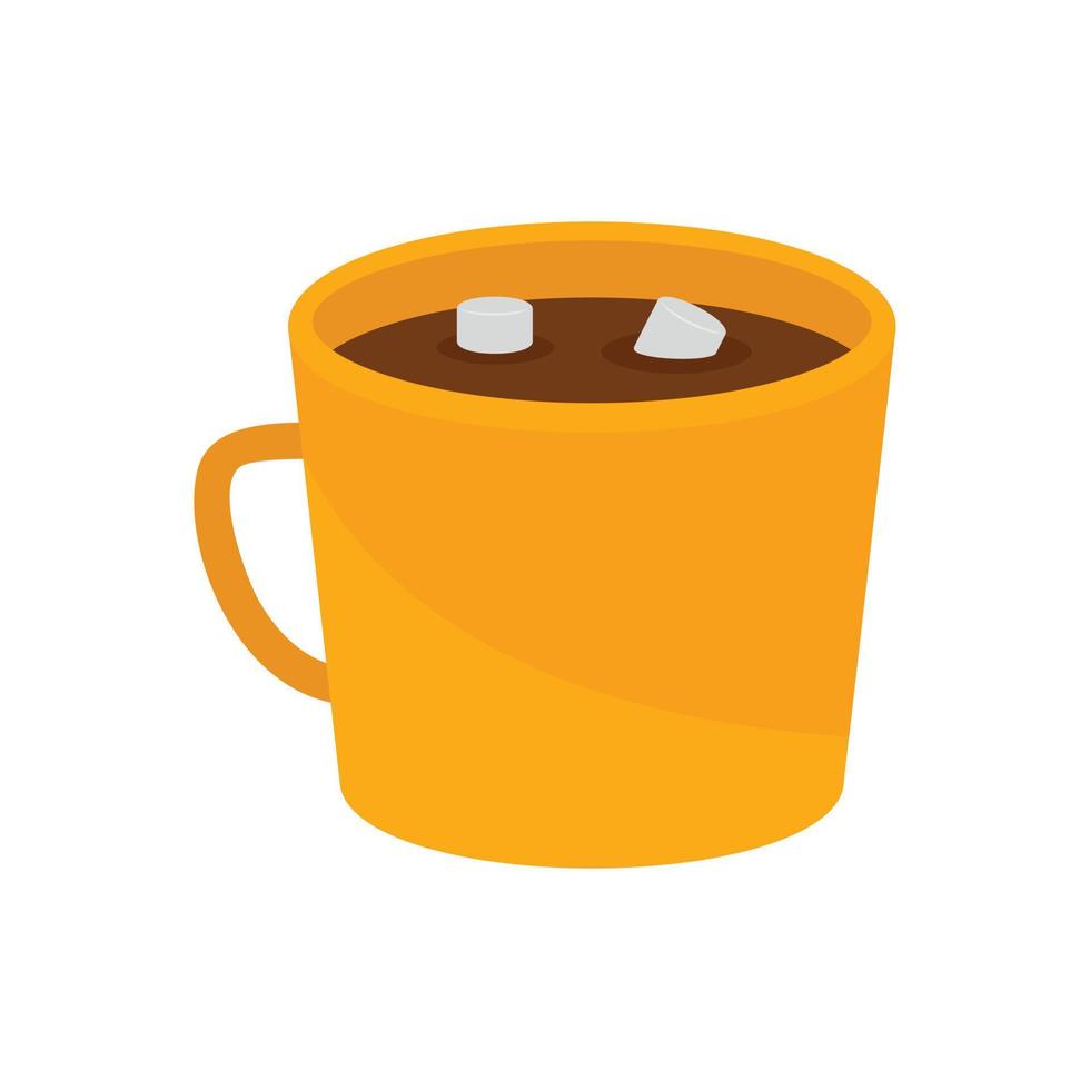 Coffee marshmallow icon, flat style vector