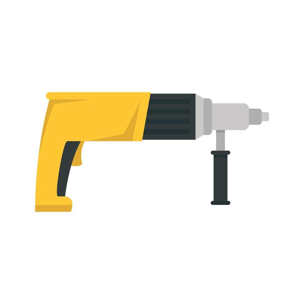 Electric drill icon, flat style vector