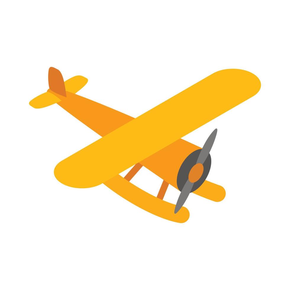 Orange plane icon, isometric 3d style vector