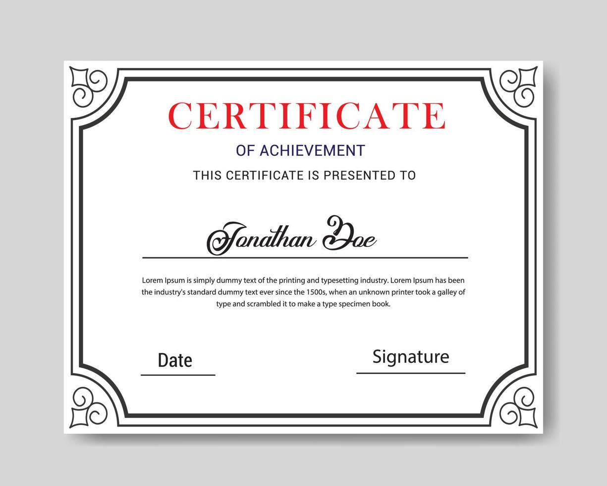 Professional Certificate template,college,diploma certificate template vector