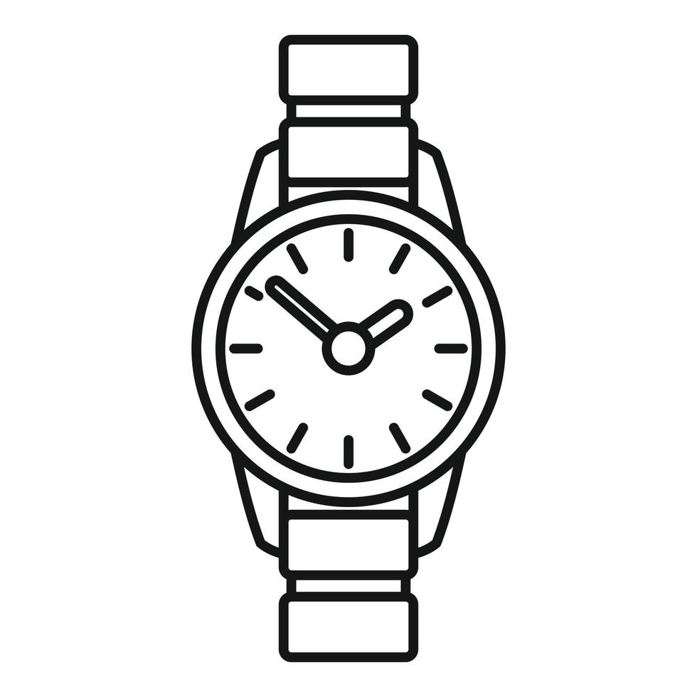 icono de reloj de mano, estilo de contorno vector