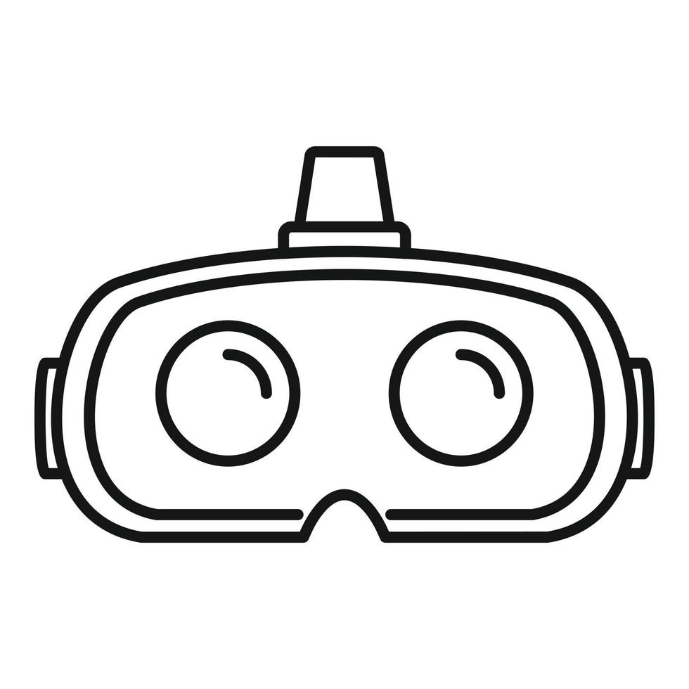 icono de gafas de realidad virtual, estilo de esquema vector