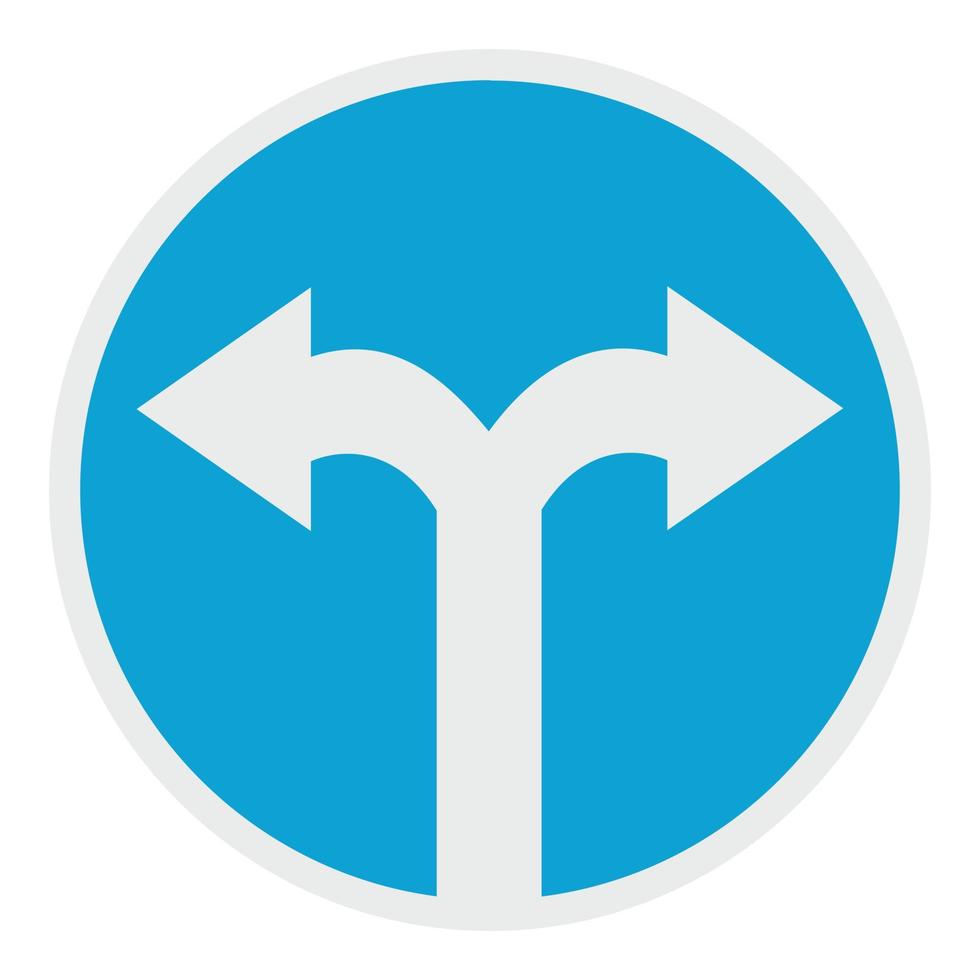 Road turn icon, flat style. vector