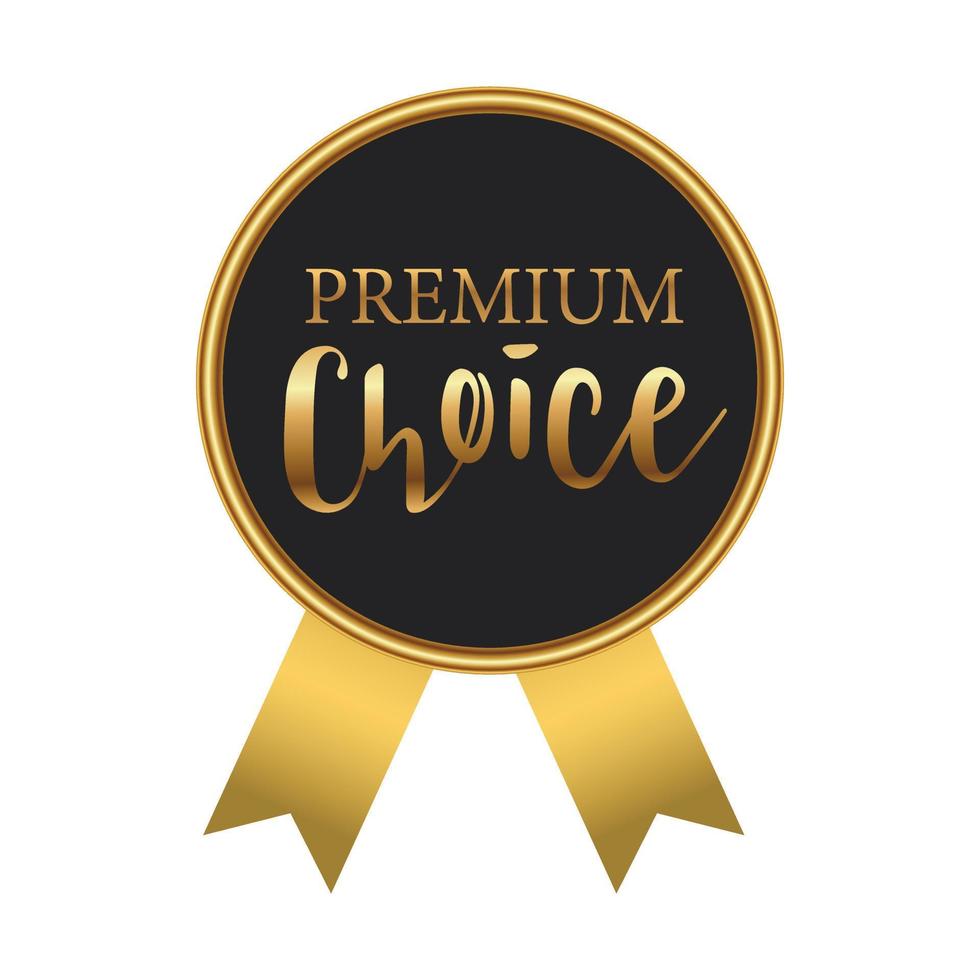Black premium choice label, simple style vector