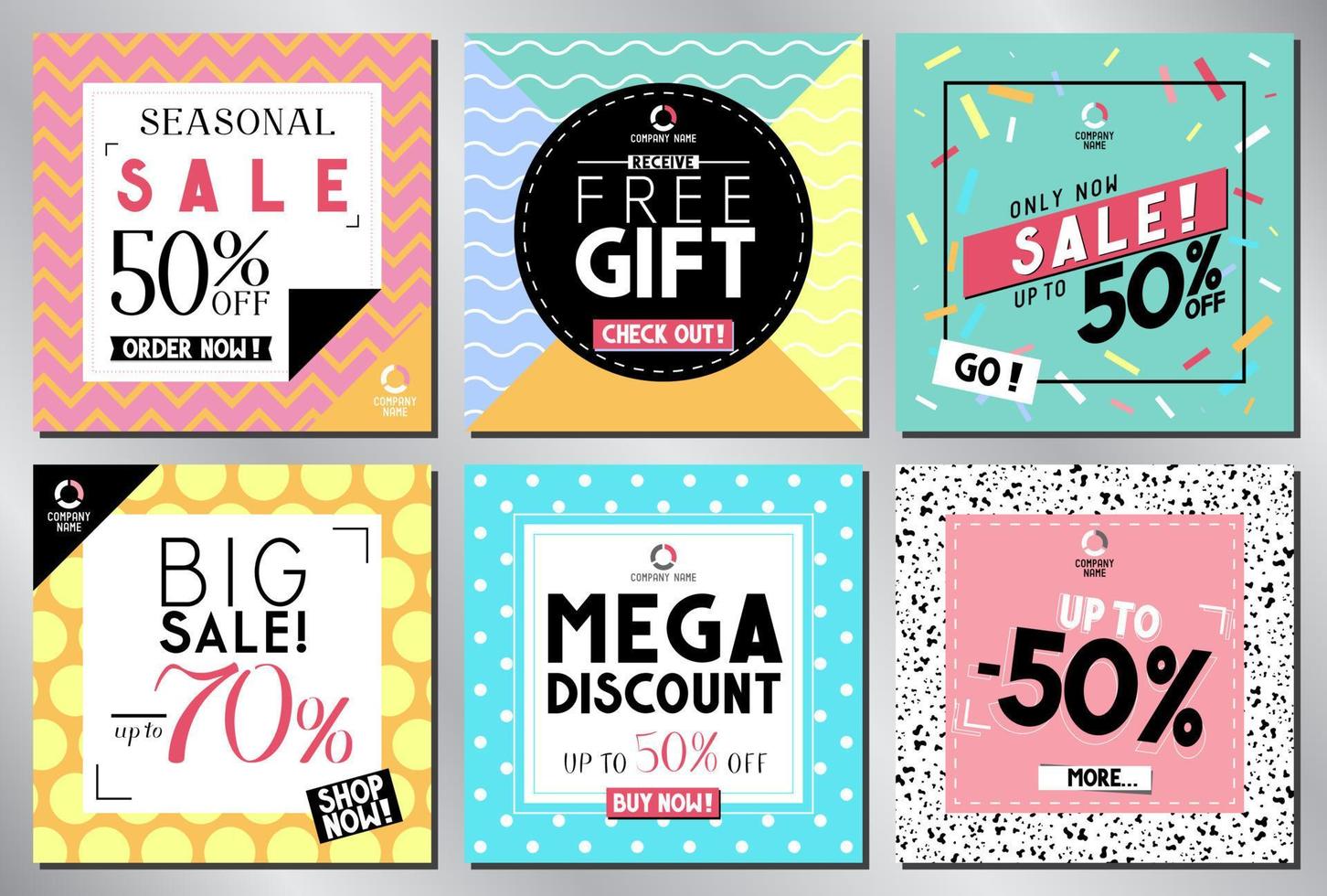Set of Social Media Advertising Banners vector