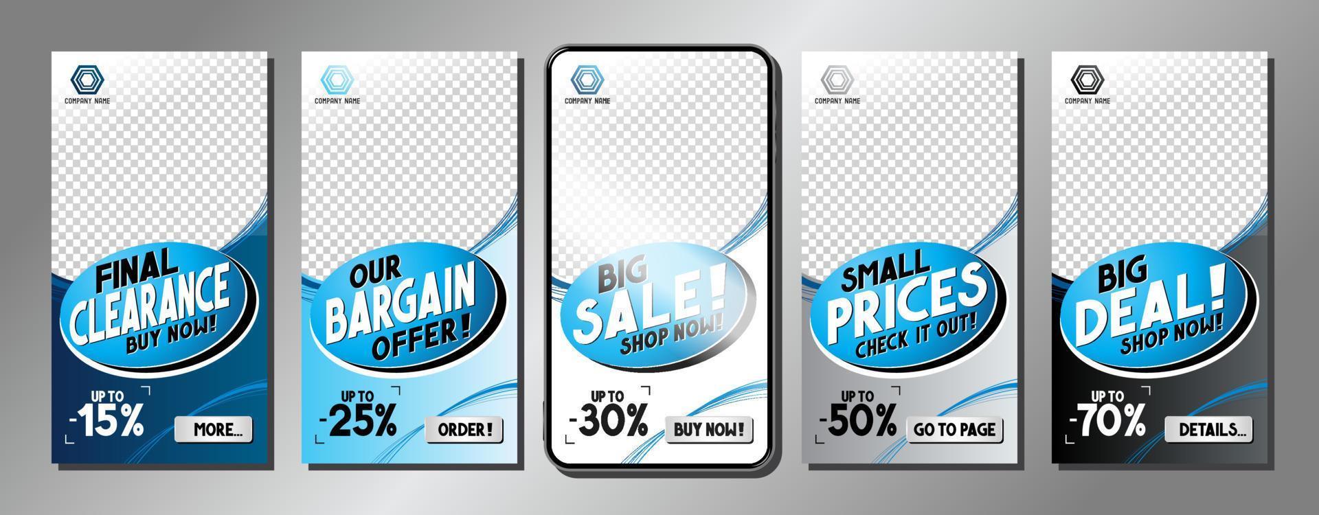Social Media Mobile Advertising Banners vector
