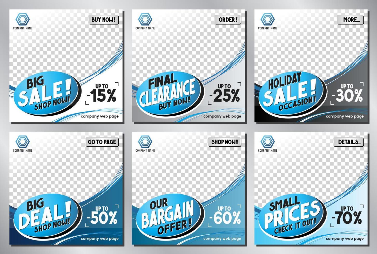 conjunto de banners publicitarios en redes sociales vector