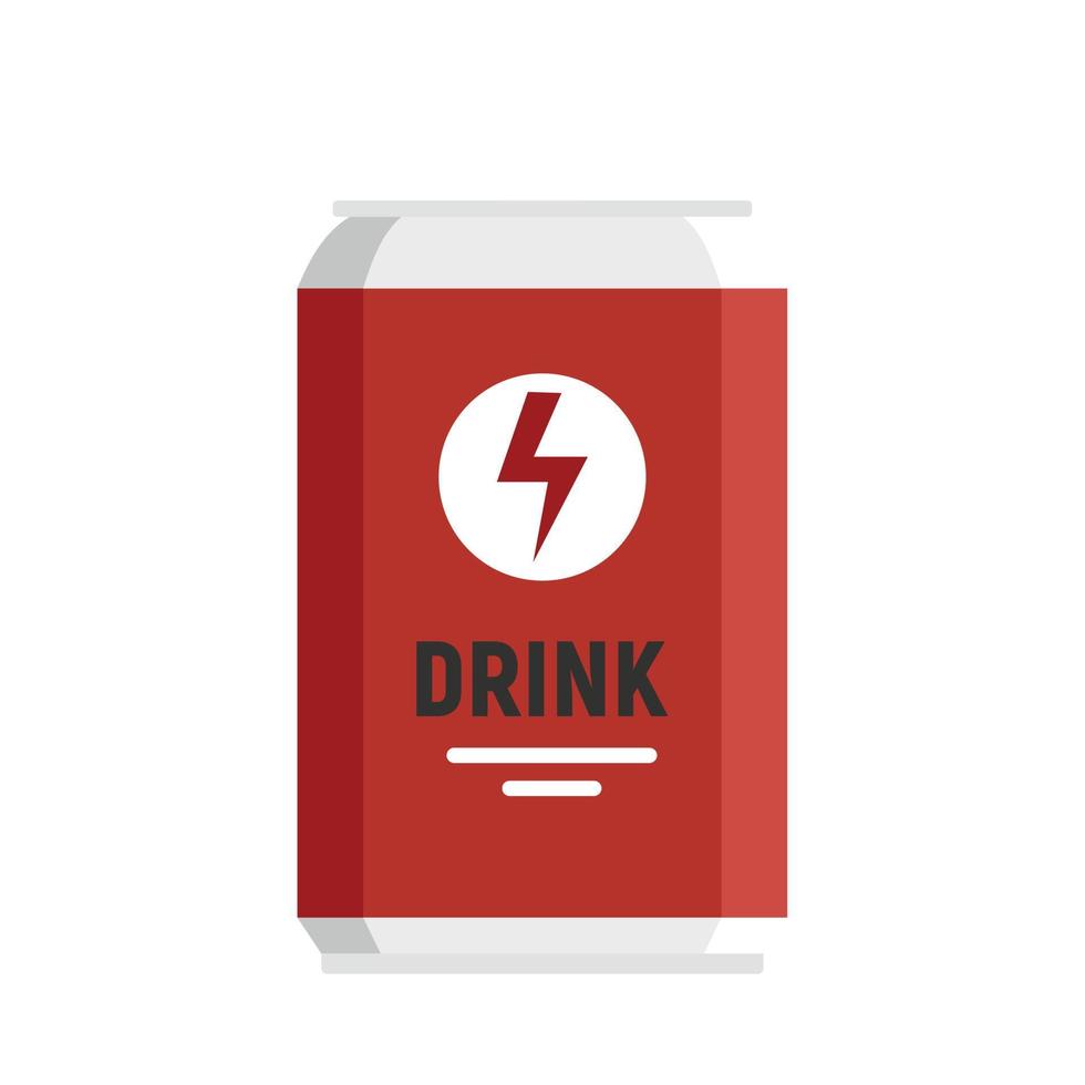 icono de lata de bebida energética, estilo plano vector