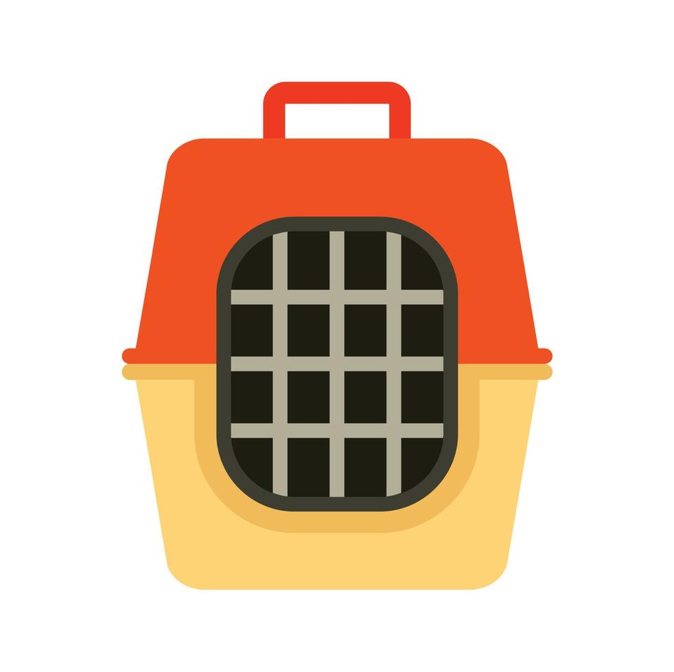 Pet travel cage icon, flat style vector