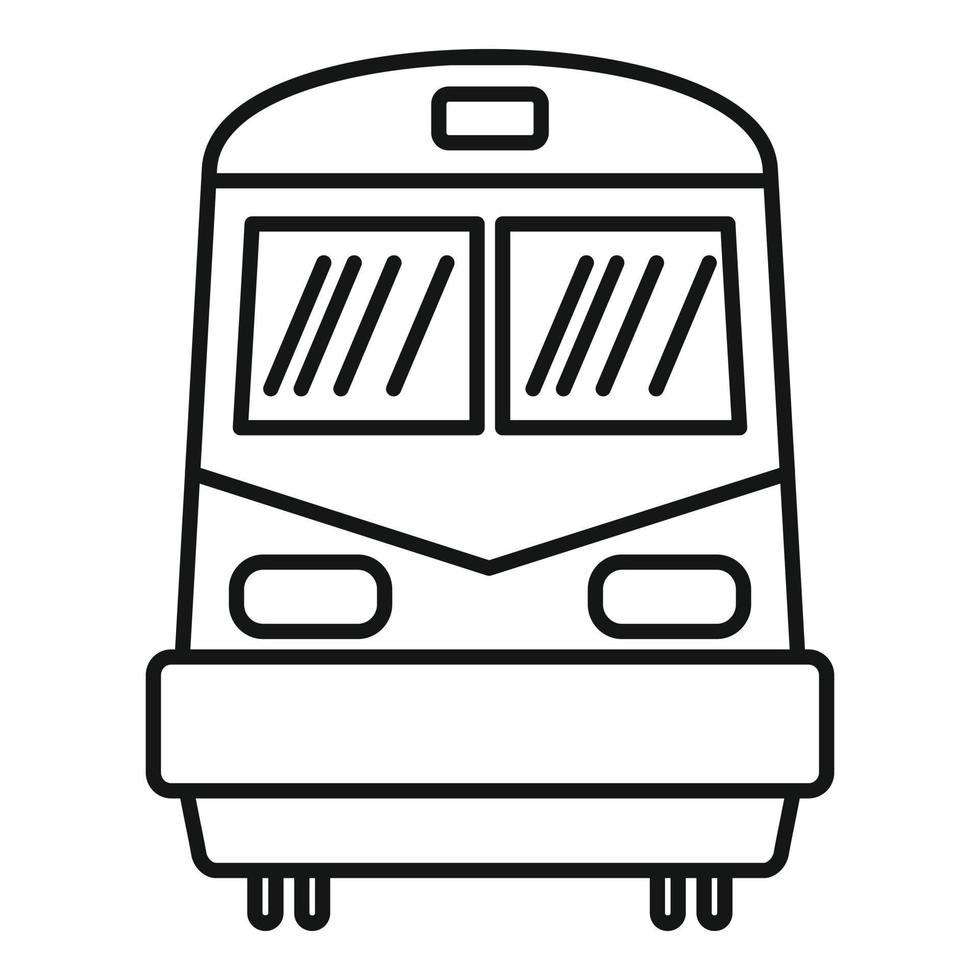 Front train icon, outline style vector