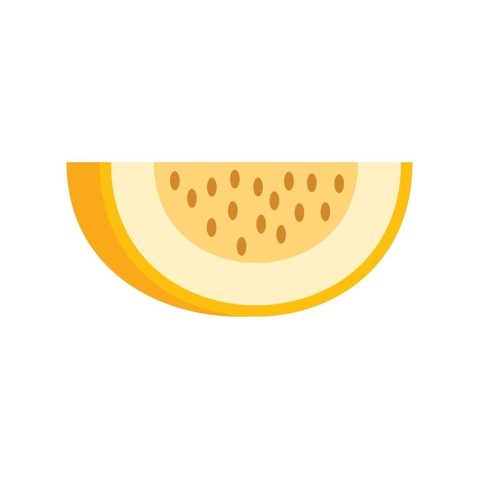 pedazo de melón, icono, plano, estilo vector