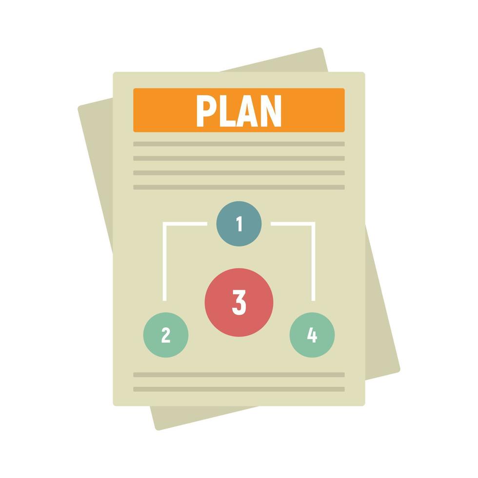 Management plan icon, flat style vector