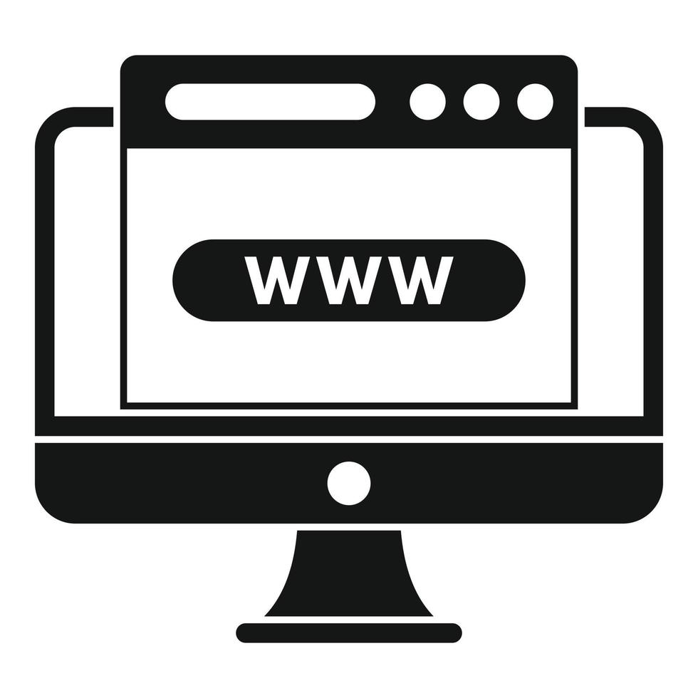 Computer domain icon, simple style vector