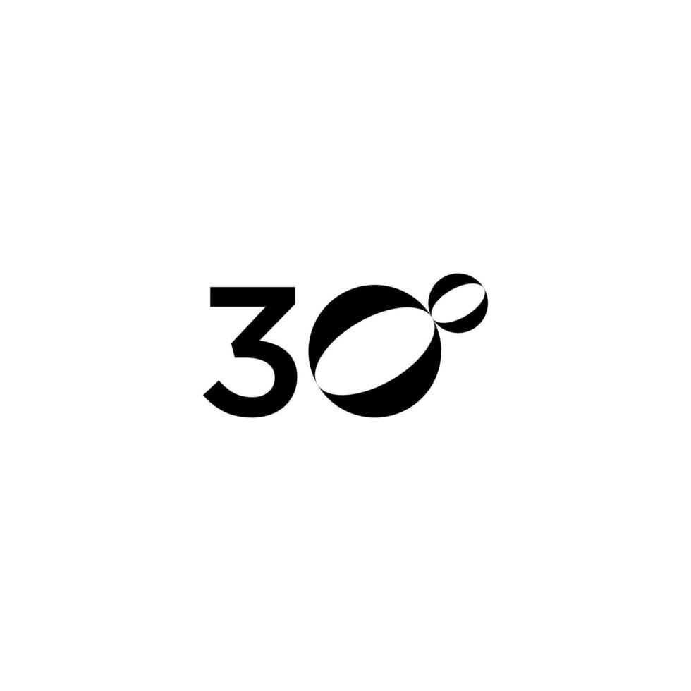 30 degrees icon logo template vector