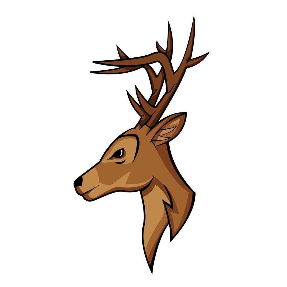 Deer Head Side View Illustration vector