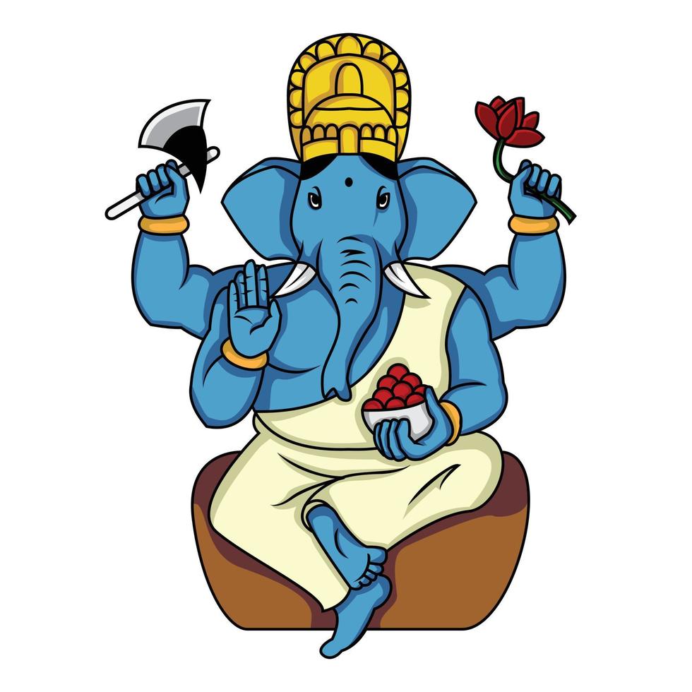 ilustración de color de ganesha vector